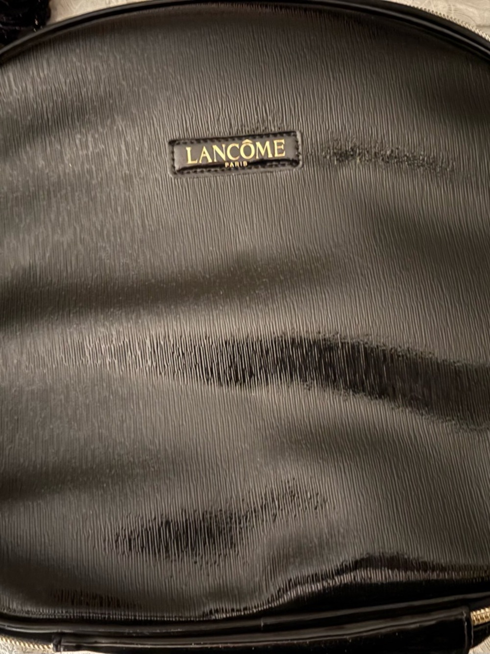 Lancôme Black Cosmetic Case with Gold Logo Plaque